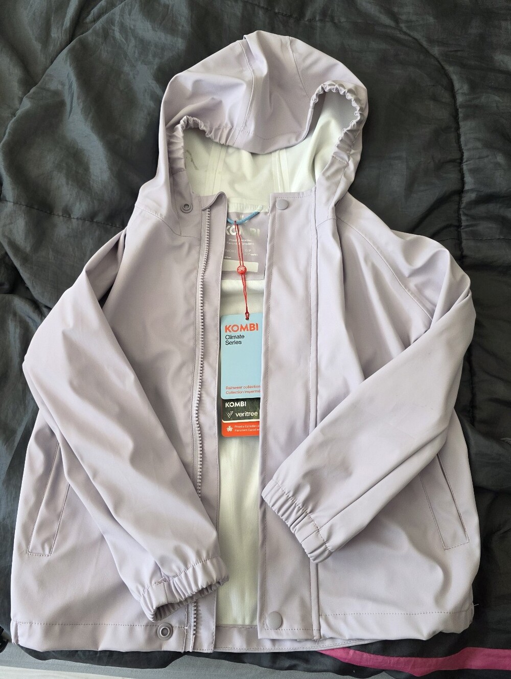 Kids Lightweight Hooded Jacket in Light Lavender